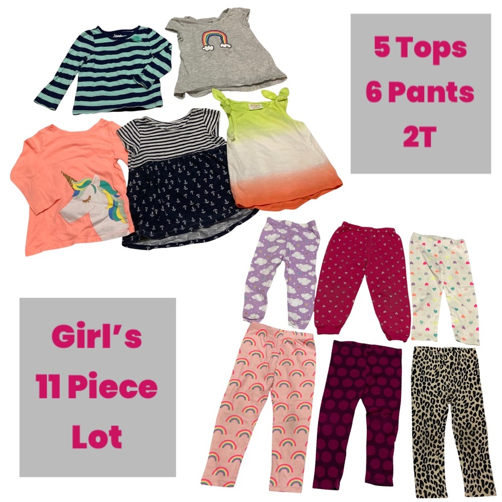 Girl’s Tops & Pants 11-Piece Lot - Size 2T